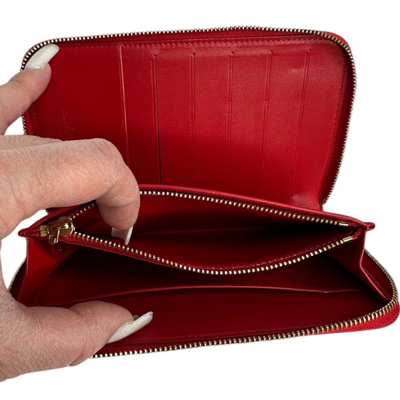 Louis Vuitton Monogram Vernis Red Zippy Organizer Wallet Zip Around GM ~EUC - Picture 7 of 15